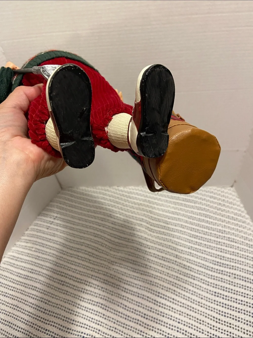 Santa Golf Figurine Red Corduroy Pants & Hat Argyle Sweater Golf Club Bag & Ball
